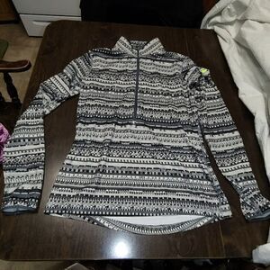 Nike Pro Dri Fit Gray Designed Long Sleeved Top Size Women's L